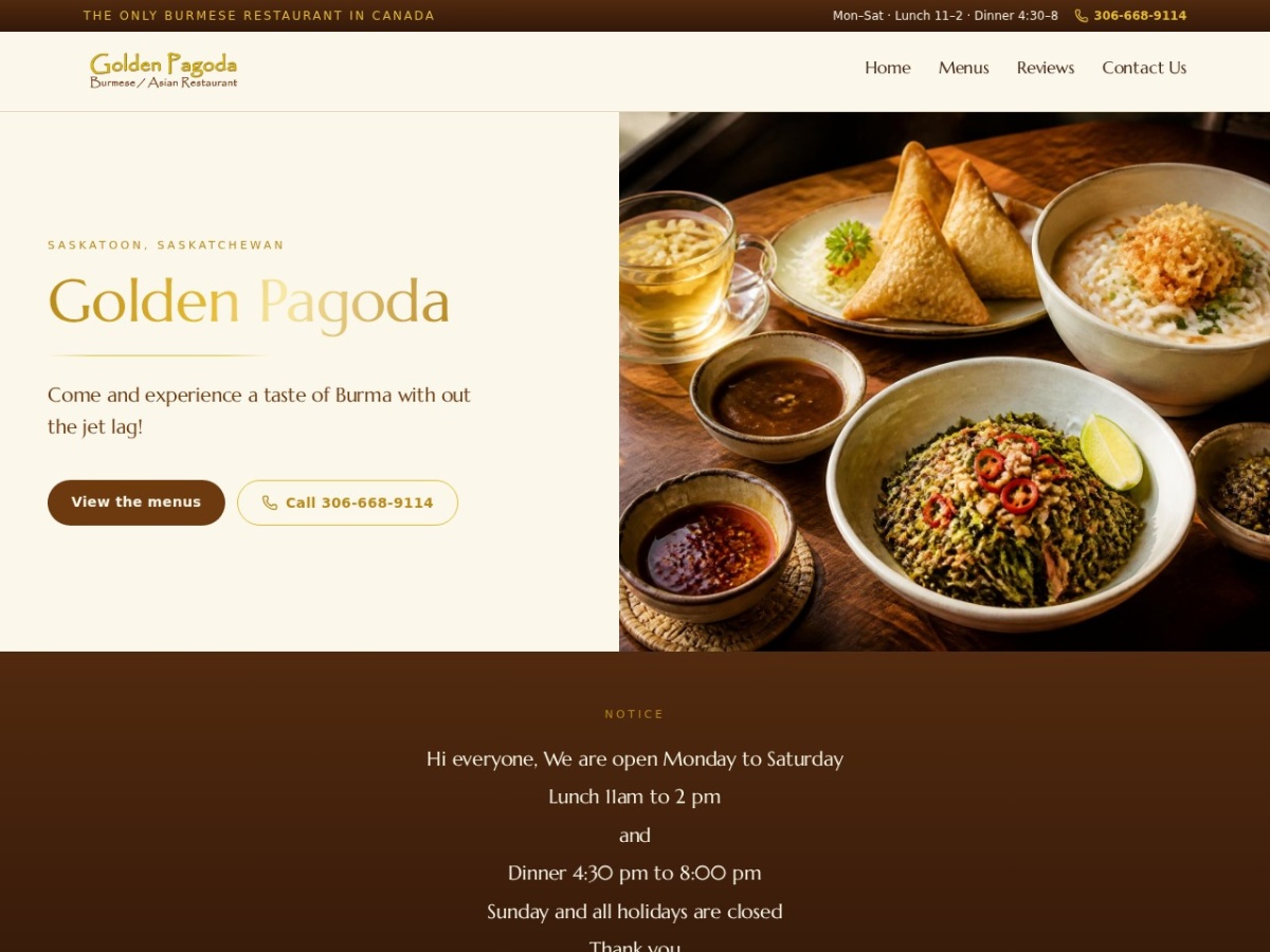 Golden Pagoda website screenshot