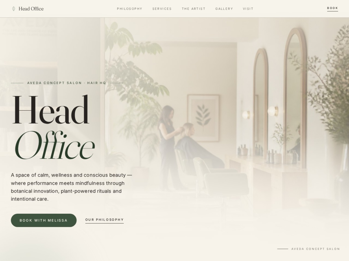 Head Office Salon website screenshot
