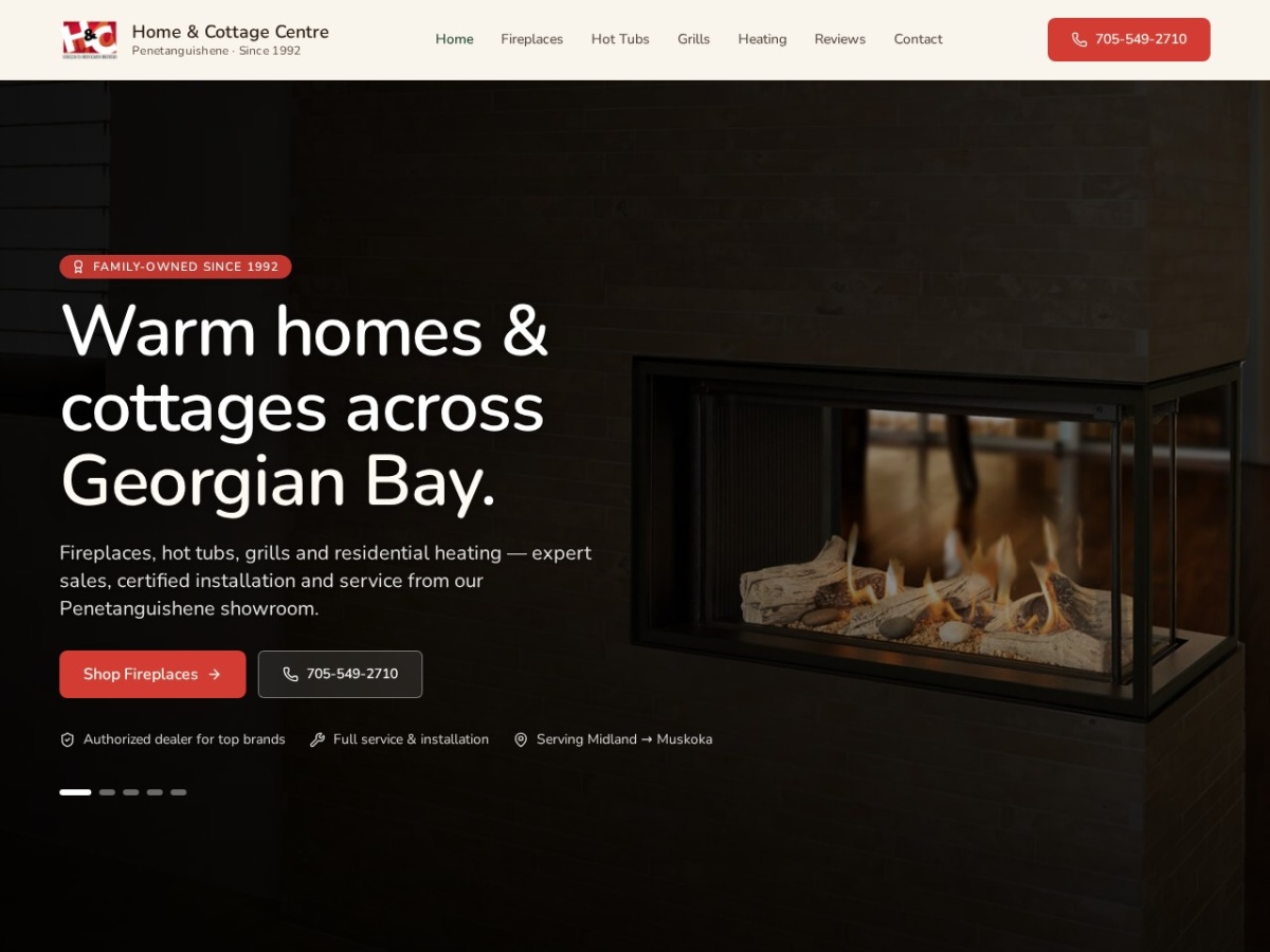 Home & Cottage Centre website screenshot