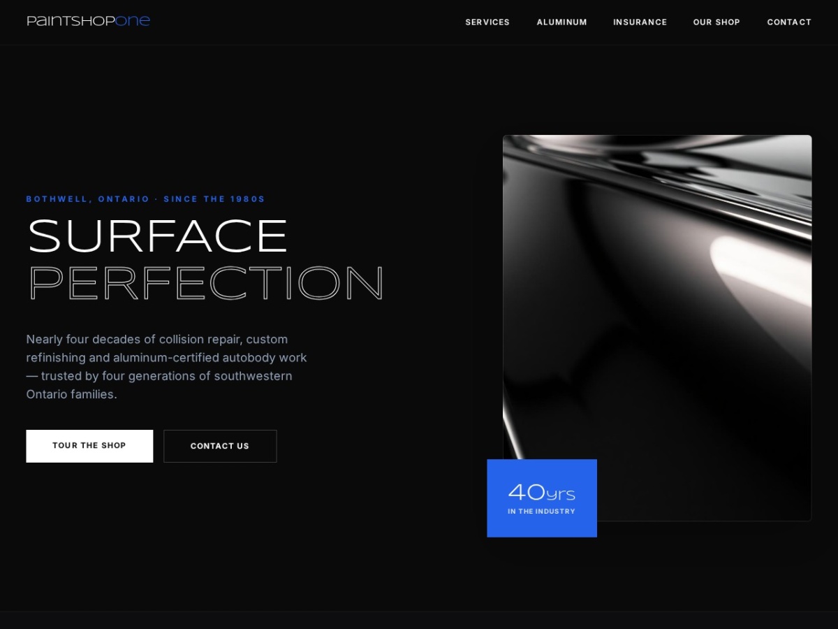Paint Shop One website screenshot