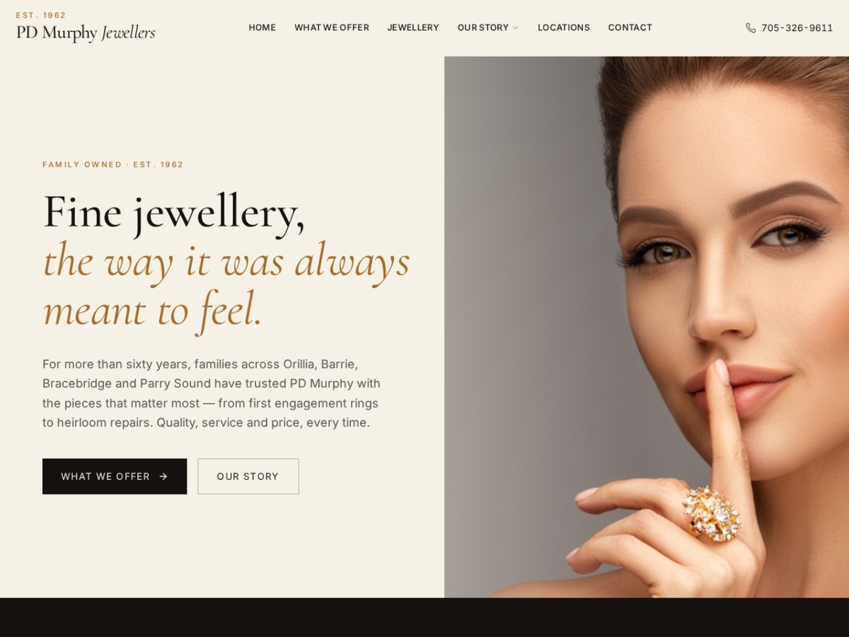 PD Murphy Jewellers Ltd. Orillia website screenshot