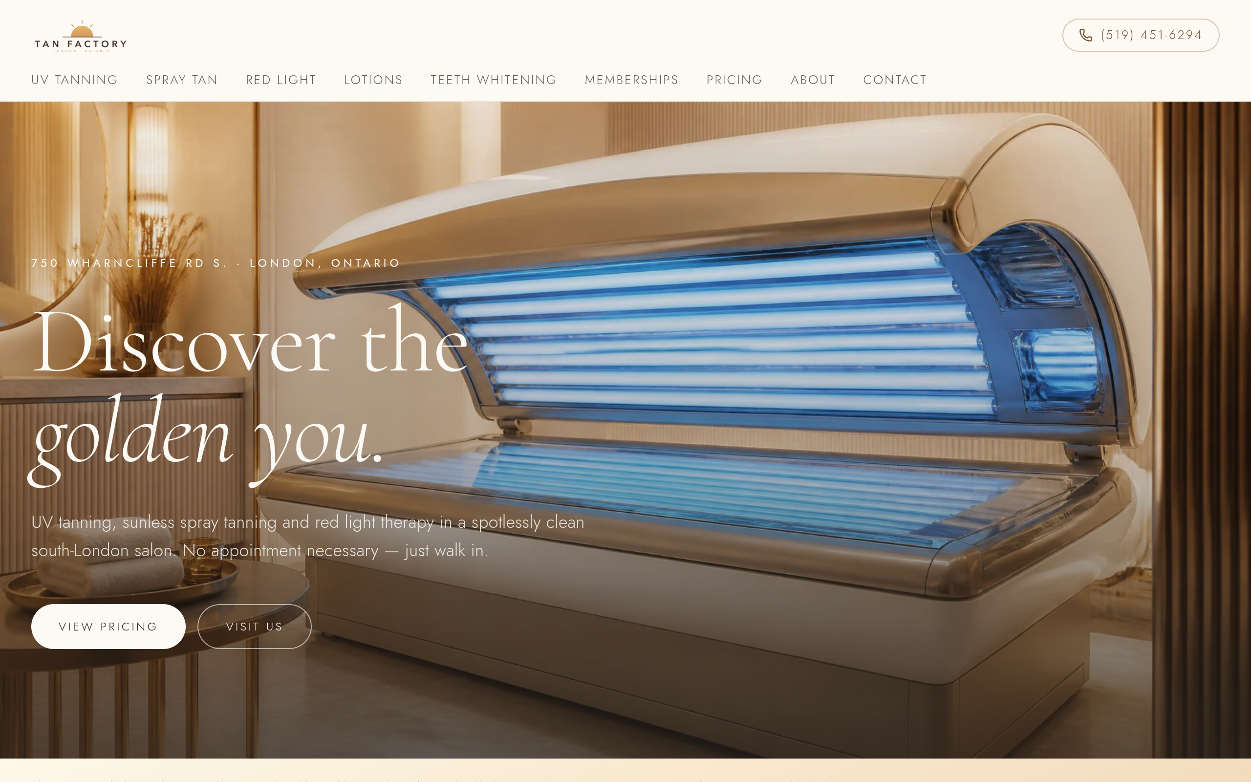 Tan Factory website screenshot