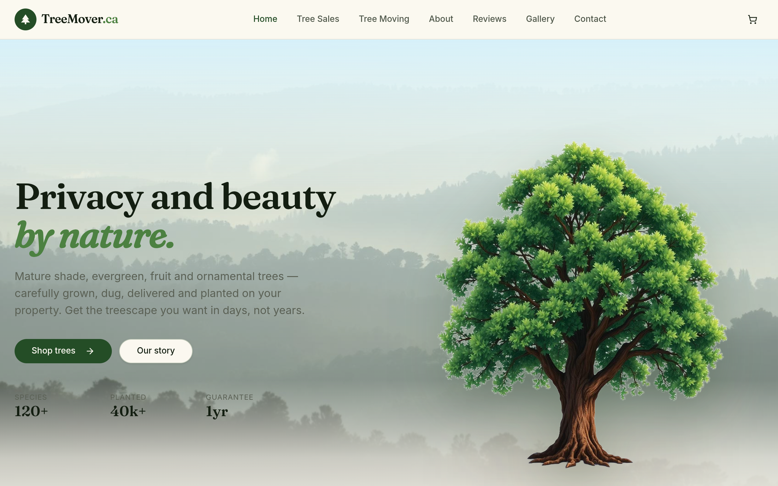 Treemover website screenshot