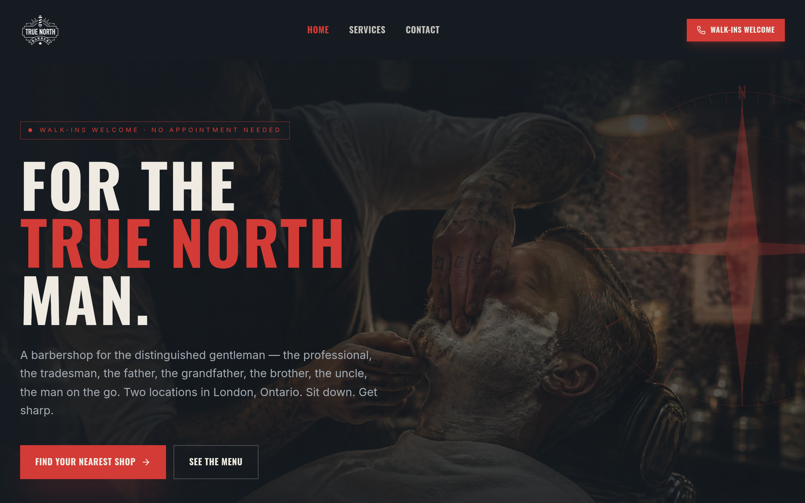 True North Barber website screenshot